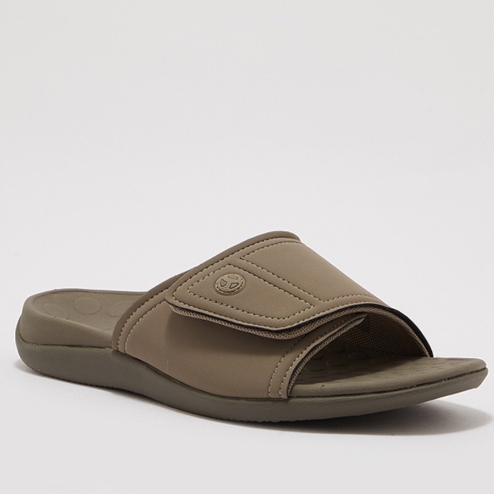 Vionic Kiwi Mona Camel Khaki Slide Orthotic Sandals Women's Size 10